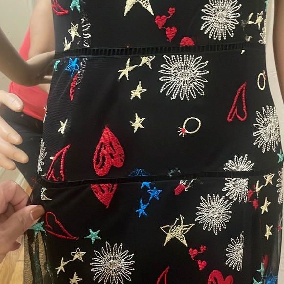 Maje Rosia Long dress with all-over embroidery size 3 like new - Picture 6 of 16